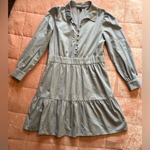 Stylish Blue Long-Sleeve Dress
